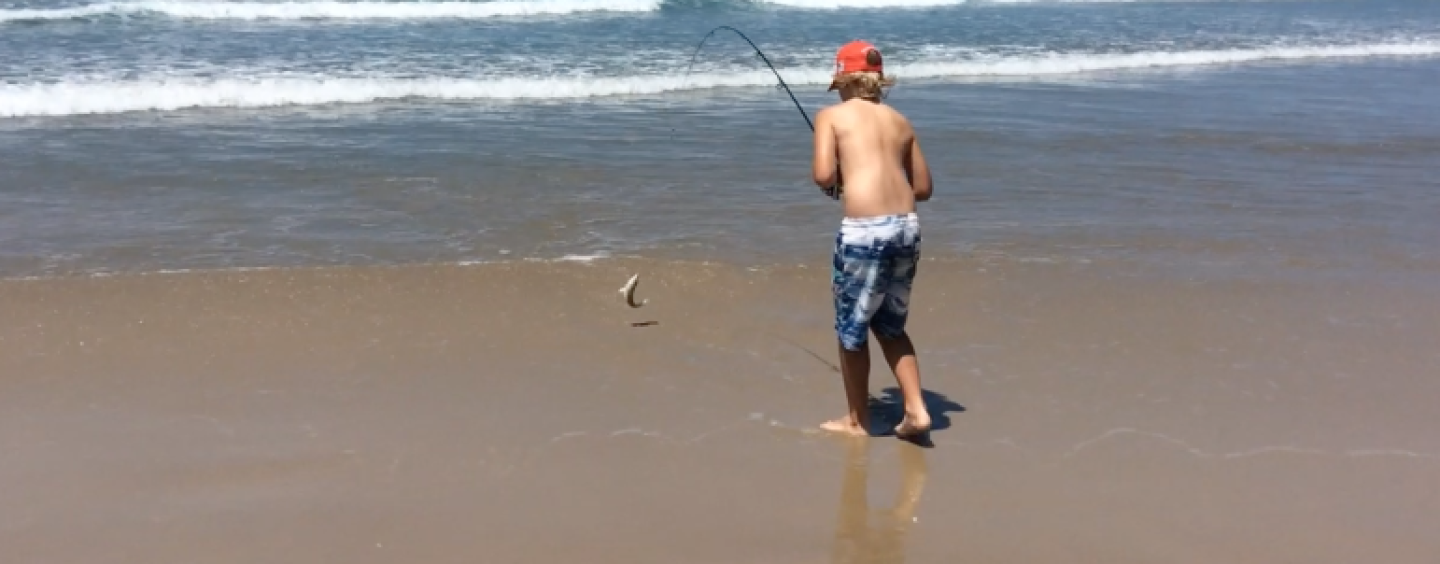 Beach fishing for big whiting